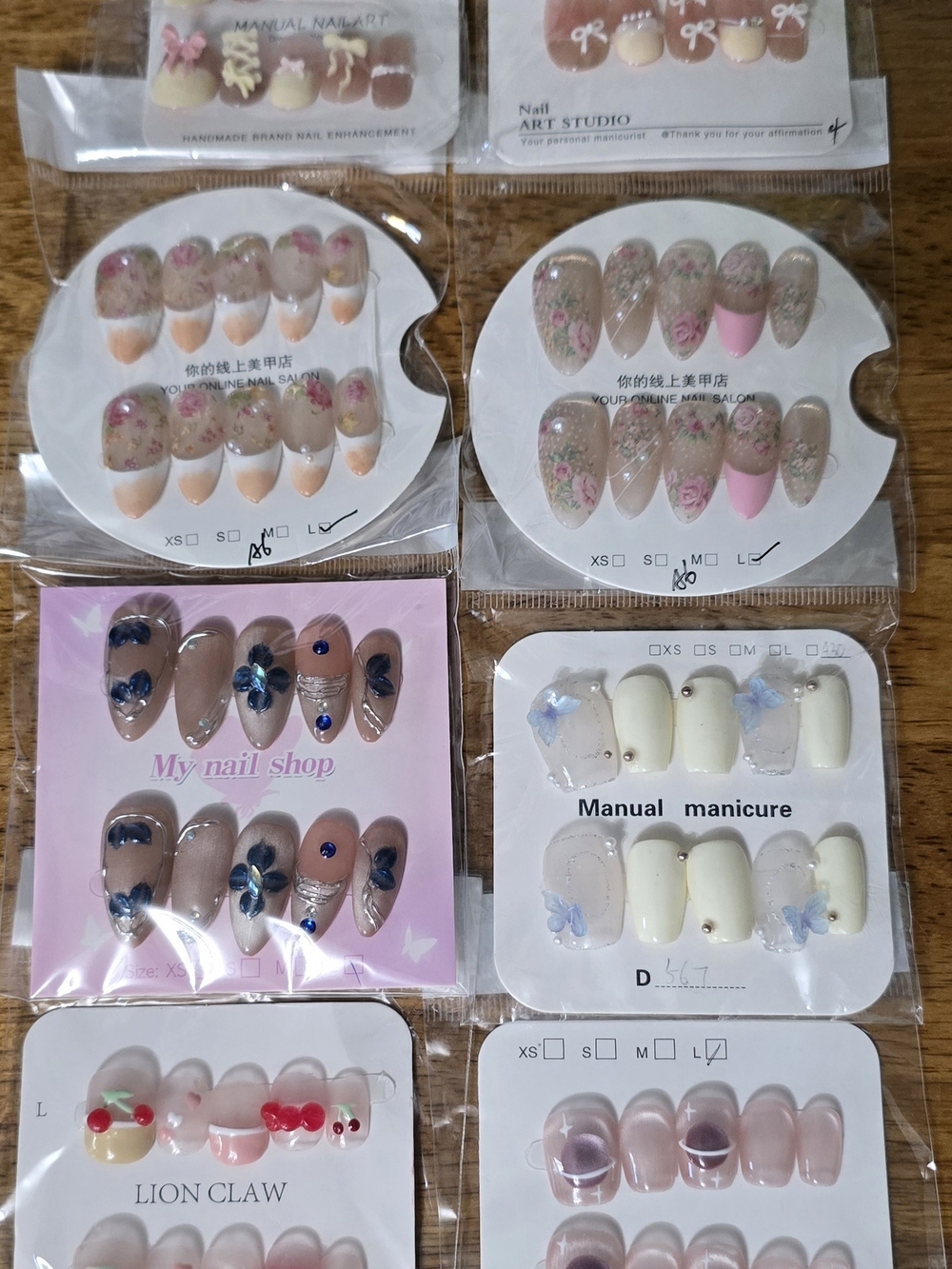 Assorted Pink Floral and Neutral Press-On Nail Set - Women Accessories